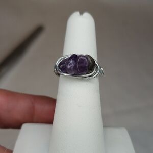 Amethyst Silver Wire Wrapped Ring
